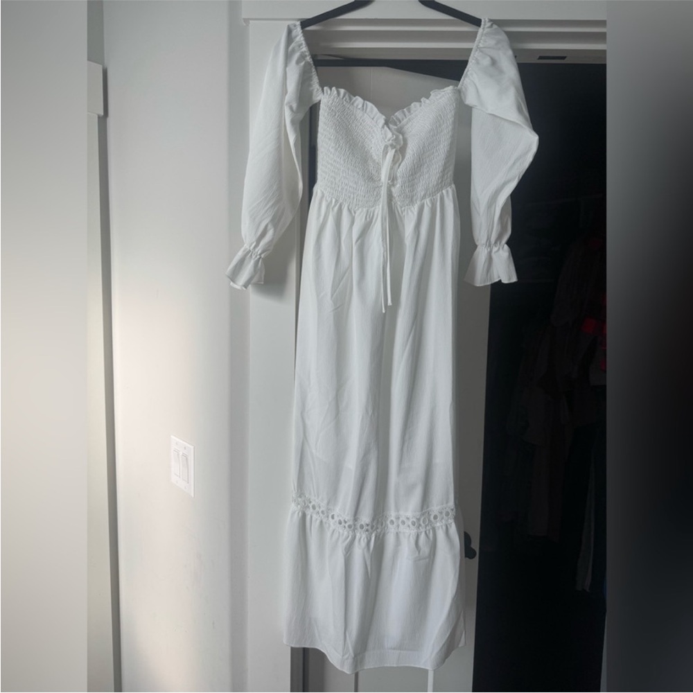 Elegant White Off-Shoulder Dress. New. No tags. Very cute dress